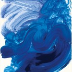 Grosas brochadas en diferentes tonalidades de azul que teñen á natación como fonte de inspiración.